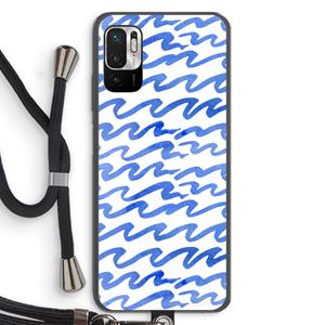 CaseCompany Blauwe golven: Xiaomi Redmi Note 10 5G Transparant Hoesje met koord