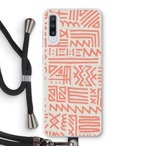 CaseCompany Marrakech Pink: Samsung Galaxy A70 Transparant Hoesje met koord