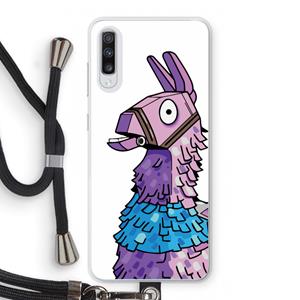CaseCompany Lama: Samsung Galaxy A70 Transparant Hoesje met koord