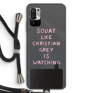 CaseCompany Christian Grey: Xiaomi Redmi Note 10 5G Transparant Hoesje met koord