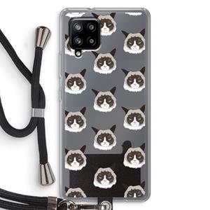 CaseCompany It's a Purrr Case: Samsung Galaxy A42 5G Transparant Hoesje met koord