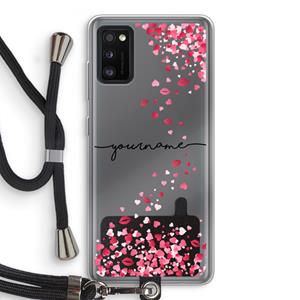 CaseCompany Hartjes en kusjes: Samsung Galaxy A41 Transparant Hoesje met koord