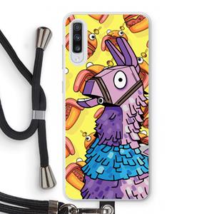 CaseCompany Loot Burger: Samsung Galaxy A70 Transparant Hoesje met koord