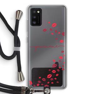 CaseCompany Kusjes: Samsung Galaxy A41 Transparant Hoesje met koord