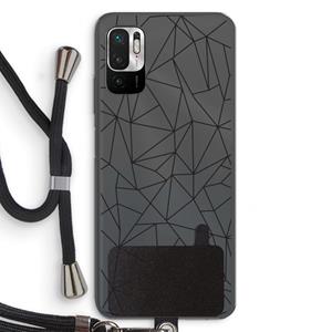 CaseCompany Geometrische lijnen zwart: Xiaomi Redmi Note 10 5G Transparant Hoesje met koord