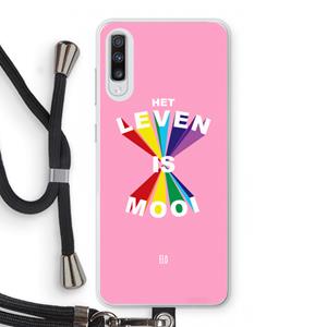 CaseCompany Het Leven Is Mooi: Samsung Galaxy A70 Transparant Hoesje met koord
