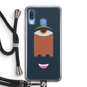 CaseCompany Mono M: Samsung Galaxy A40 Transparant Hoesje met koord