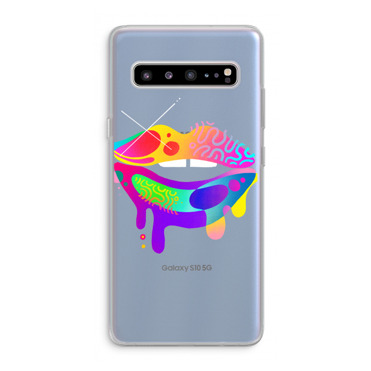CaseCompany Lip Palette: Samsung Galaxy S10 5G Transparant Hoesje