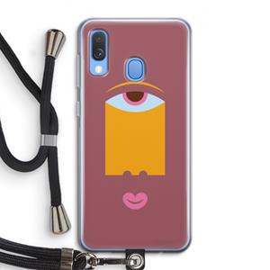 CaseCompany Mono V: Samsung Galaxy A40 Transparant Hoesje met koord