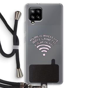 CaseCompany Home Is Where The Wifi Is: Samsung Galaxy A42 5G Transparant Hoesje met koord