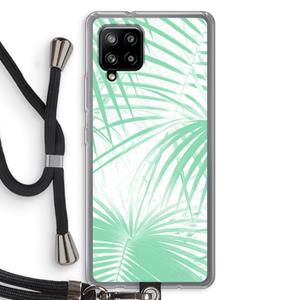 CaseCompany Palmbladeren: Samsung Galaxy A42 5G Transparant Hoesje met koord