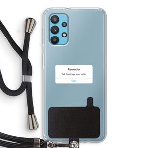 CaseCompany Reminder: Samsung Galaxy A32 4G Transparant Hoesje met koord