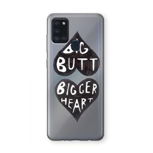 CaseCompany Big butt bigger heart: Samsung Galaxy A21s Transparant Hoesje