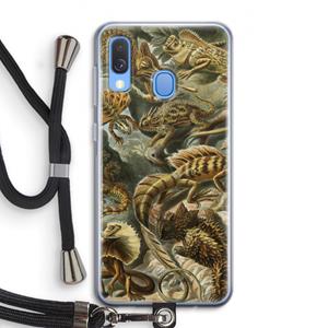 CaseCompany Haeckel Lacertilia: Samsung Galaxy A40 Transparant Hoesje met koord