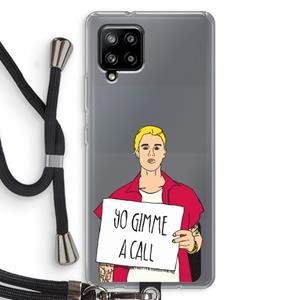 CaseCompany Gimme a call: Samsung Galaxy A42 5G Transparant Hoesje met koord