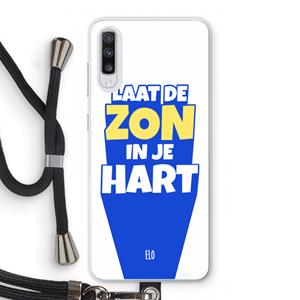 CaseCompany Laat de zon in je hart: Samsung Galaxy A70 Transparant Hoesje met koord