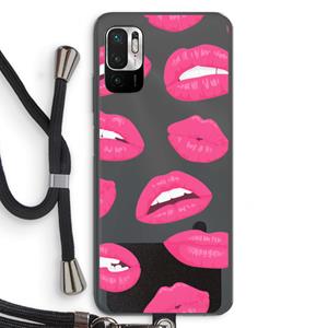 CaseCompany Bite my lip: Xiaomi Redmi Note 10 5G Transparant Hoesje met koord