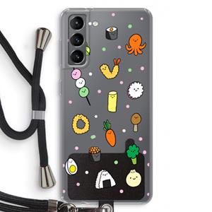 CaseCompany Happy bento friends: Samsung Galaxy S21 Transparant Hoesje met koord