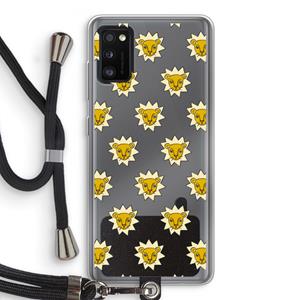 CaseCompany Leeuwenkoppen: Samsung Galaxy A41 Transparant Hoesje met koord