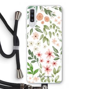 CaseCompany Botanical sweet flower heaven: Samsung Galaxy A70 Transparant Hoesje met koord