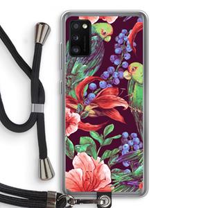 CaseCompany Papegaaien: Samsung Galaxy A41 Transparant Hoesje met koord