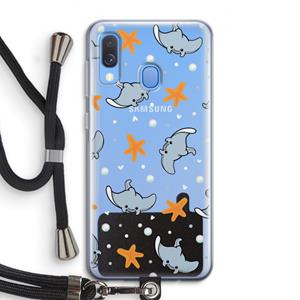 CaseCompany Manta: Samsung Galaxy A40 Transparant Hoesje met koord