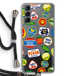 CaseCompany Fruitsticker: Samsung Galaxy S21 Transparant Hoesje met koord