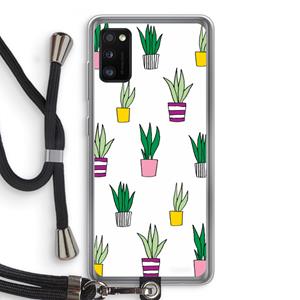 CaseCompany Sanseveria: Samsung Galaxy A41 Transparant Hoesje met koord
