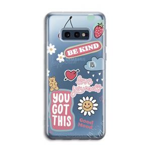 CaseCompany Positivity: Samsung Galaxy S10e Transparant Hoesje