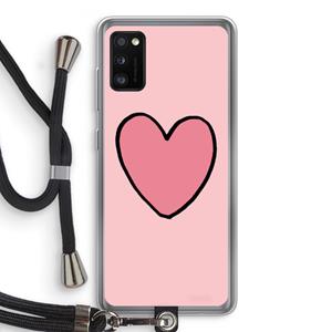 CaseCompany Hartje: Samsung Galaxy A41 Transparant Hoesje met koord