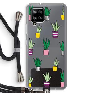 CaseCompany Sanseveria: Samsung Galaxy A42 5G Transparant Hoesje met koord