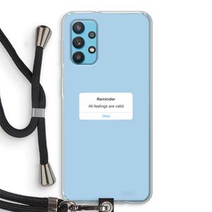 CaseCompany Reminder: Samsung Galaxy A32 4G Transparant Hoesje met koord