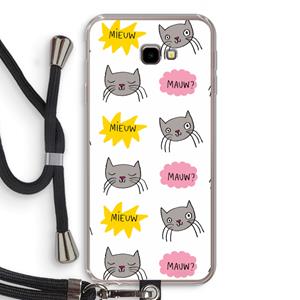 CaseCompany Meow: Samsung Galaxy J4 Plus Transparant Hoesje met koord