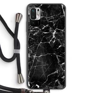 CaseCompany Zwart Marmer 2: Xiaomi Redmi Note 10 5G Transparant Hoesje met koord