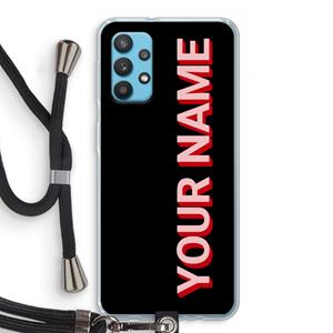 CaseCompany Namecase: Samsung Galaxy A32 4G Transparant Hoesje met koord