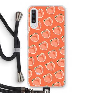 CaseCompany Just peachy: Samsung Galaxy A70 Transparant Hoesje met koord