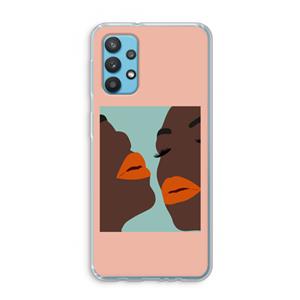 CaseCompany Orange lips: Samsung Galaxy A32 4G Transparant Hoesje