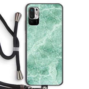 CaseCompany Groen marmer: Xiaomi Redmi Note 10 5G Transparant Hoesje met koord
