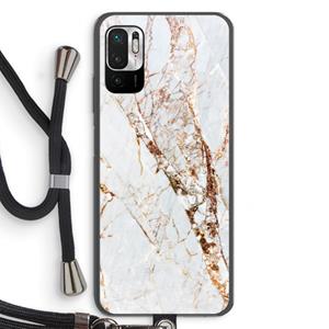 CaseCompany Goud marmer: Xiaomi Redmi Note 10 5G Transparant Hoesje met koord
