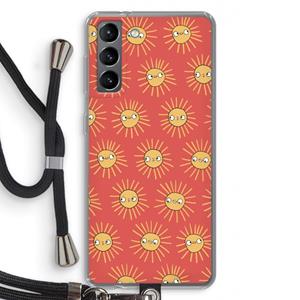 CaseCompany Zon: Samsung Galaxy S21 Transparant Hoesje met koord