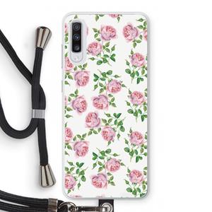 CaseCompany Kleine roosjes: Samsung Galaxy A70 Transparant Hoesje met koord