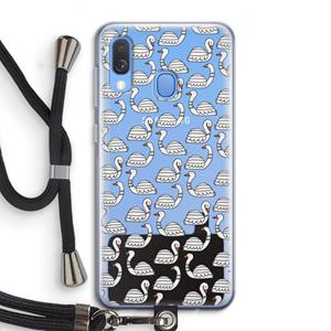 CaseCompany Zwanen: Samsung Galaxy A40 Transparant Hoesje met koord