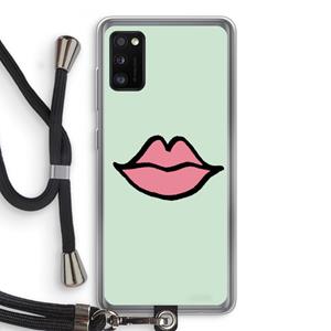 CaseCompany Kusje: Samsung Galaxy A41 Transparant Hoesje met koord