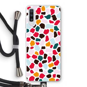 CaseCompany Colored Giraffe: Samsung Galaxy A70 Transparant Hoesje met koord