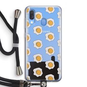CaseCompany Bacon to my eggs #1: Samsung Galaxy A40 Transparant Hoesje met koord