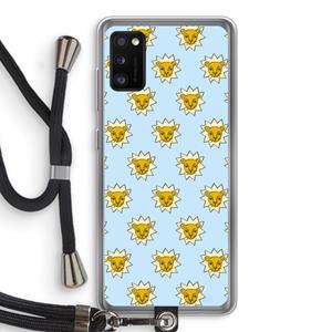 CaseCompany Leeuwenkoppen: Samsung Galaxy A41 Transparant Hoesje met koord