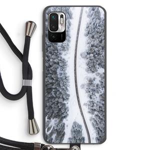 CaseCompany Snøfall: Xiaomi Redmi Note 10 5G Transparant Hoesje met koord