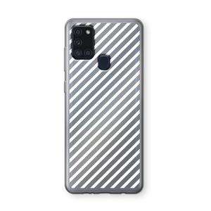CaseCompany Strepen zwart-wit: Samsung Galaxy A21s Transparant Hoesje