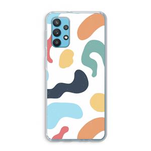 CaseCompany Memphis Shapes Blue: Samsung Galaxy A32 4G Transparant Hoesje