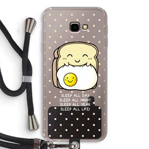 CaseCompany Sleep All Day: Samsung Galaxy J4 Plus Transparant Hoesje met koord